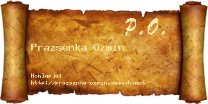 Prazsenka Ozmin névjegykártya